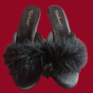Fabulicious Women's Belle 301F Furry Marabou Slipper Size 11